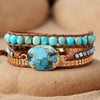 Bracelet Wrap "Énergie Apaisante" en Turquoise -  - L'Arbre des Chakras