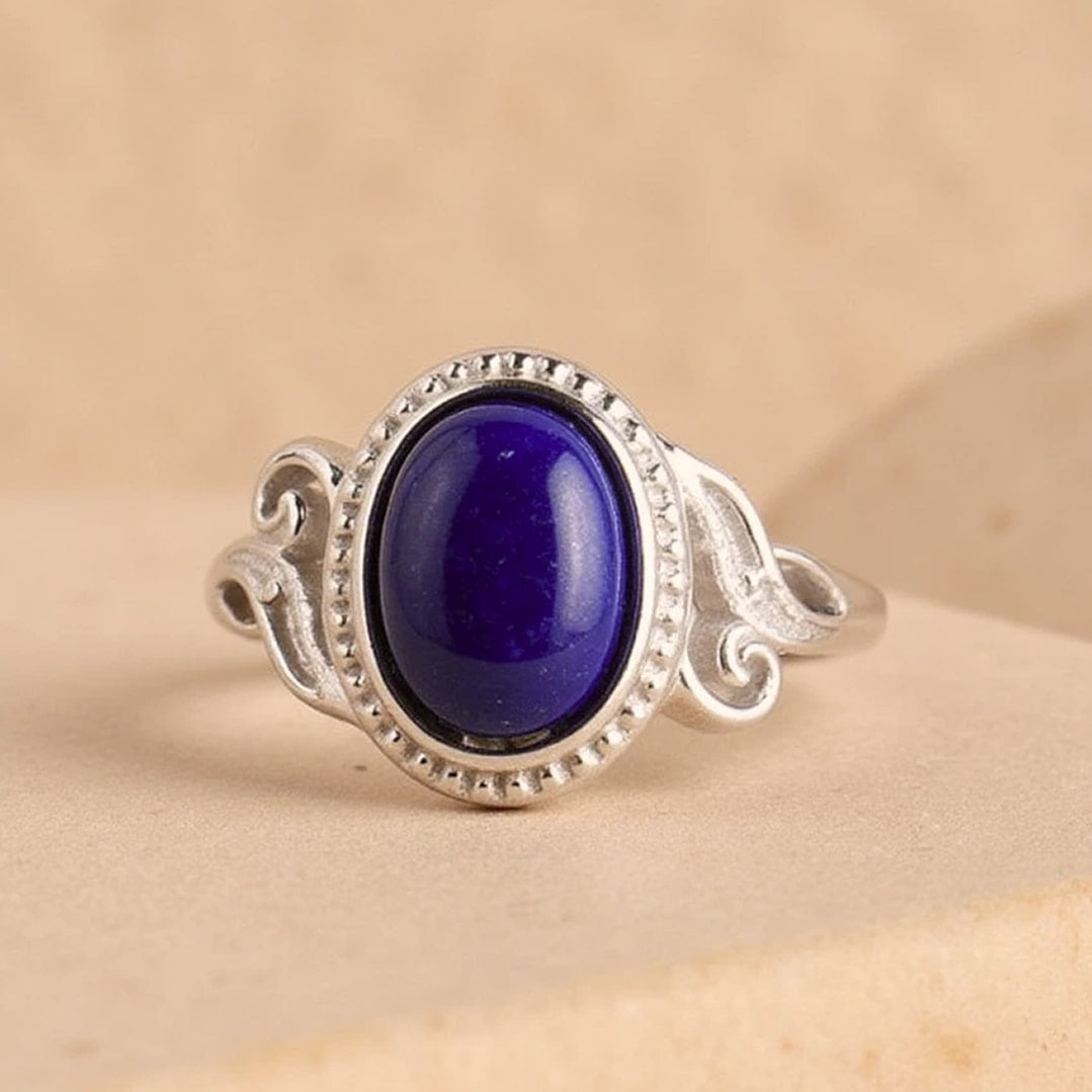 Bague Ajustable "Harmonie Céleste" en Lapis Lazuli - - L'Arbre des Chakras