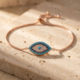 Bracelet Oeil Bleu - Protection du Mauvais Œil - - L'Arbre des Chakras