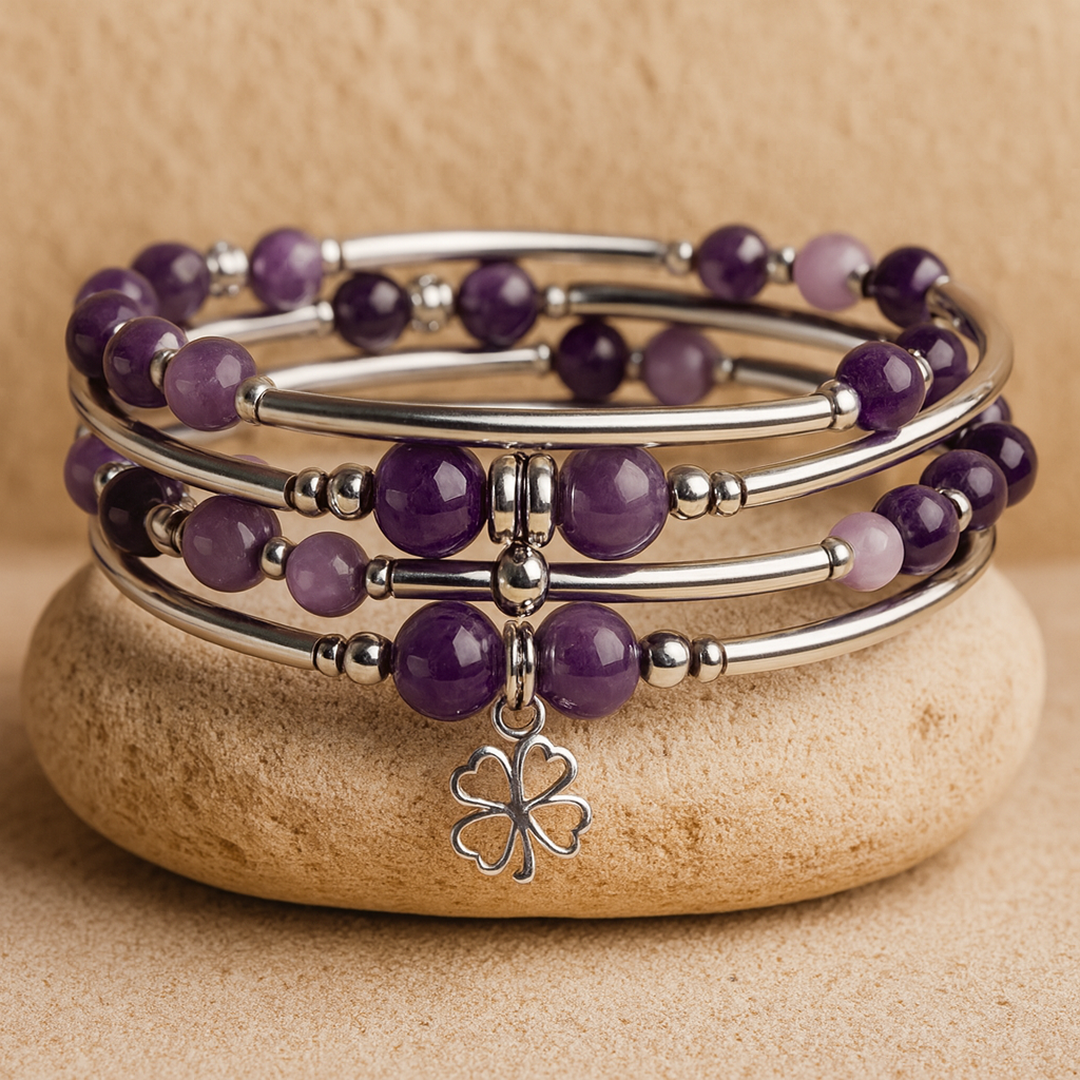Bracelet "Chance" en Pierres Naturelles - Améthyste - L'Arbre des Chakras