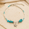 Bracelet de Cheville Étoile de Mer en Turquoise - - L'Arbre des Chakras