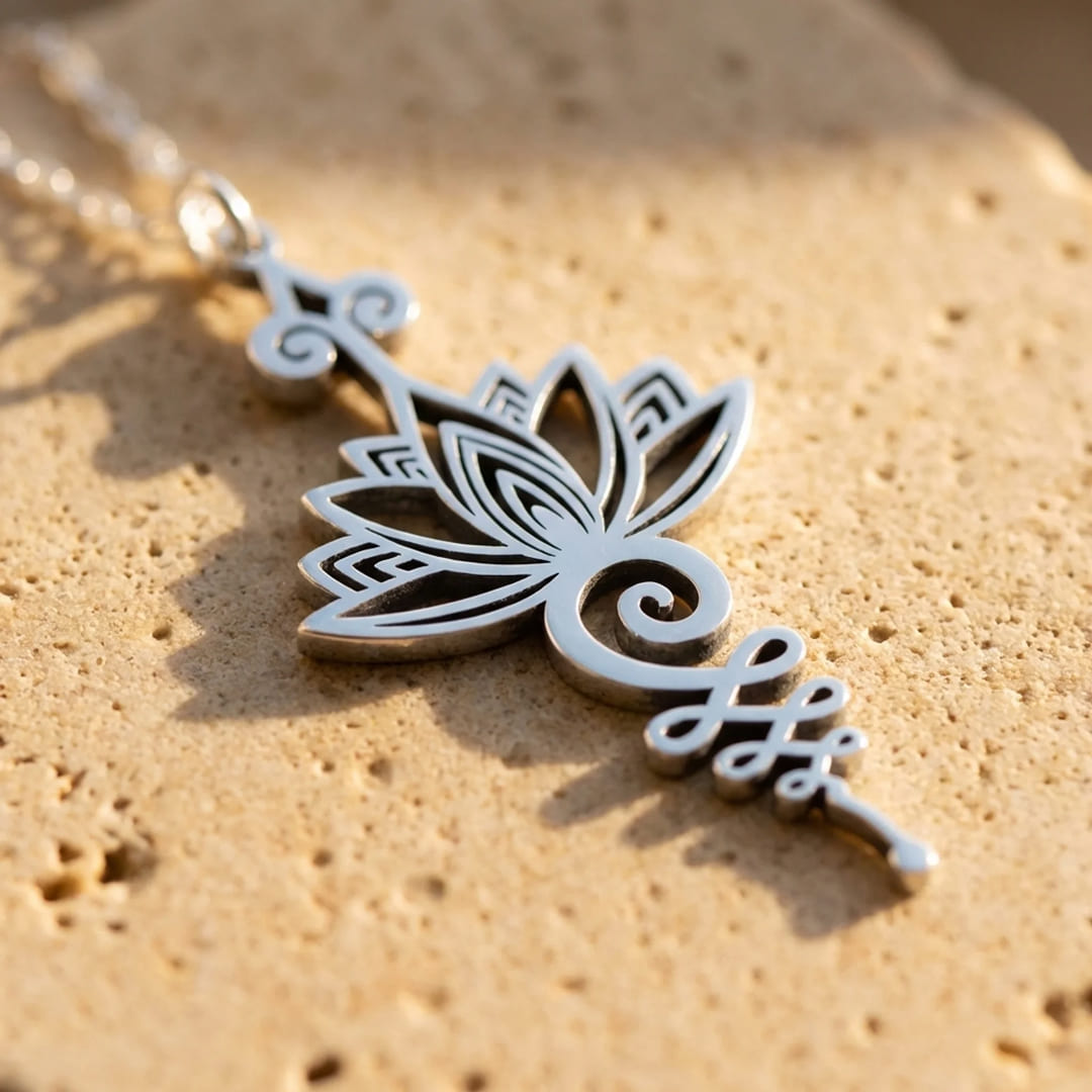 Pendentif "Lotus Unalome" - Argent - L'Arbre des Chakras
