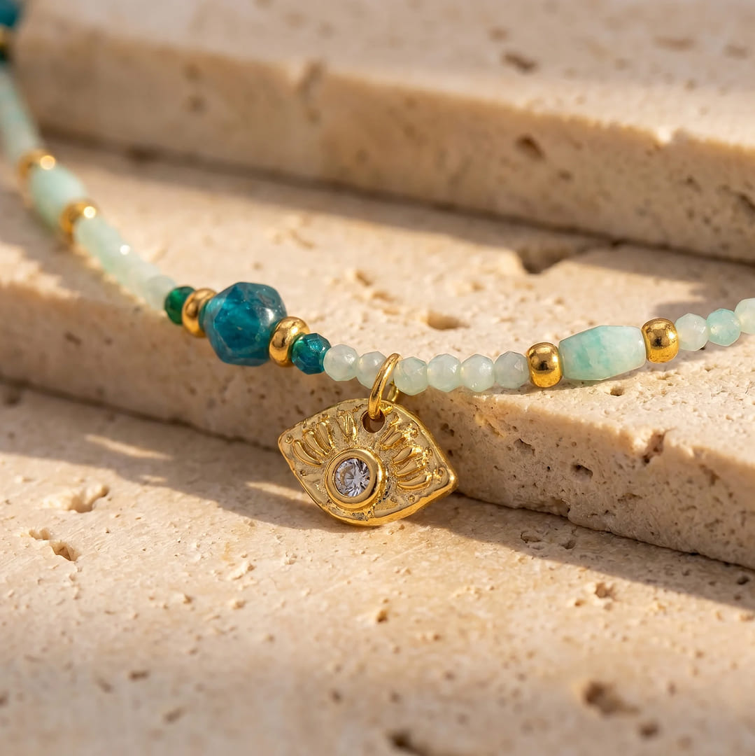 Collier "Œil Protecteur & Sérénité Intérieure" - - L'Arbre des Chakras