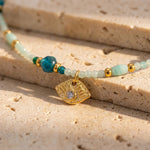 Collier "Œil Protecteur & Sérénité Intérieure" - - L'Arbre des Chakras