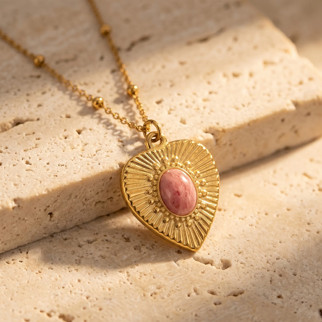 Pendentif "Grâce Intérieure" en Rhodochrosite - - L'Arbre des Chakras