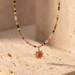 Collier “Aura Viva” en Tourmaline & Rhodonite - - L'Arbre des Chakras