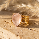 Bague Aura d’Amour en Quartz Rose - - L'Arbre des Chakras