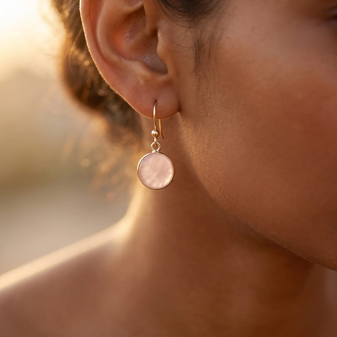 Boucles d’Oreilles "Cercle Élégant" en Pierres naturelles - - L'Arbre des Chakras