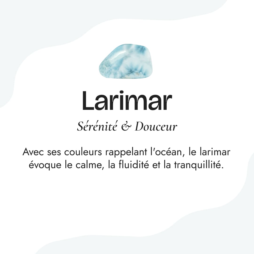 Bague Ajustable "Lagon Intérieur" en Pierre de Larimar - - L'Arbre des Chakras
