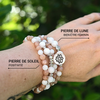 Bracelet Mala &quot;Bonheur Féminin&quot; en Pierre de Lune &amp; de Soleil -  - L&#39;Arbre des Chakras