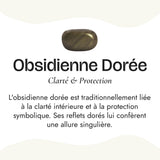 Pendentif Goutte “Force Intérieure” en Obsidienne Dorée - - L'Arbre des Chakras