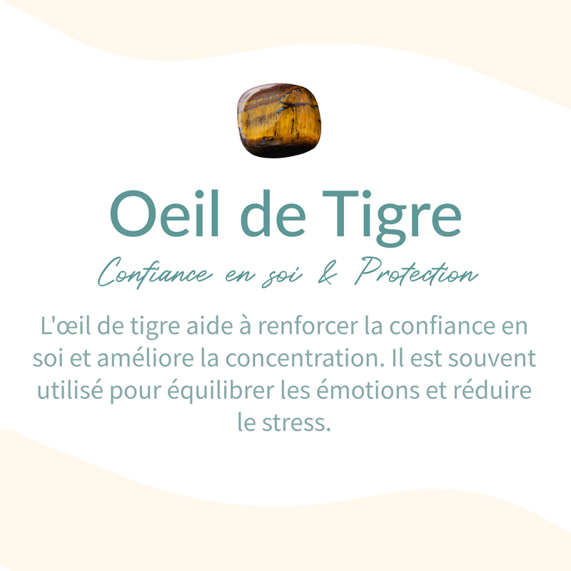 Bracelet &quot;Confiance &amp; Sécurité&quot; en Oeil de Tigre -  - L&#39;Arbre des Chakras