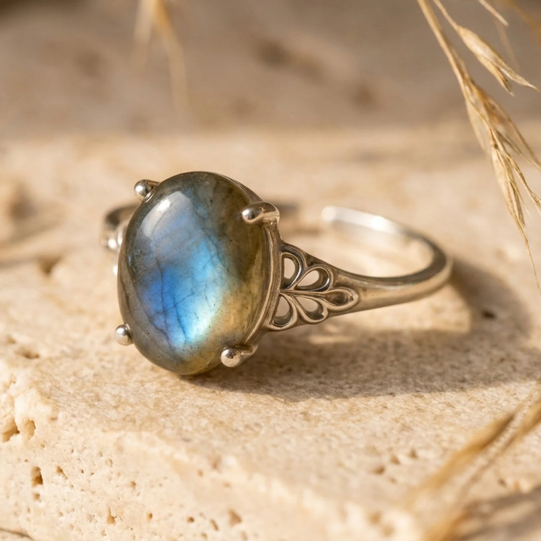 Bague "Amara" en Labradorite - - L'Arbre des Chakras