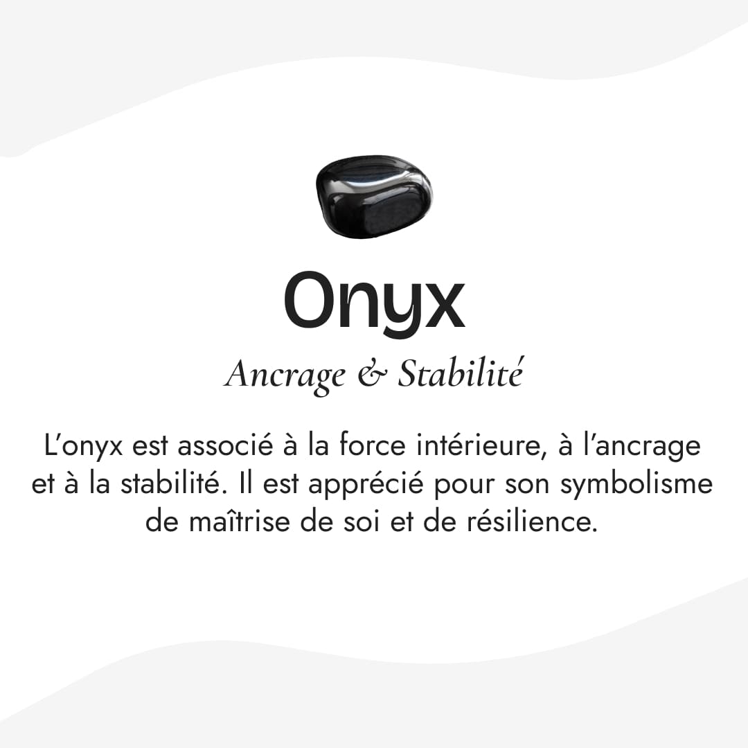 Bague "Carré Absolu – Force" en Onyx Noir - - L'Arbre des Chakras