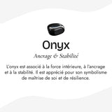 Bague "Carré Absolu – Force" en Onyx Noir - - L'Arbre des Chakras