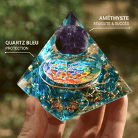 Orgonite "Abondance & Protection" en Améthyste & Quartz Bleu -  - L'Arbre des Chakras