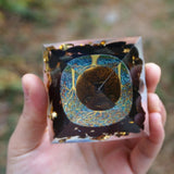 Orgonite "Arbre de Vie Renaissant" en Oeil de Tigre & Obsidienne -  - L'Arbre des Chakras