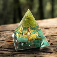 Orgonite "Arbre de Vie Renaissant" en Péridot & Malachite -  - L'Arbre des Chakras