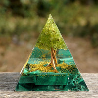 Orgonite "Arbre de Vie Renaissant" en Péridot & Malachite -  - L'Arbre des Chakras