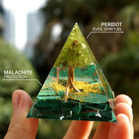 Orgonite "Arbre de Vie Renaissant" en Péridot & Malachite -  - L'Arbre des Chakras