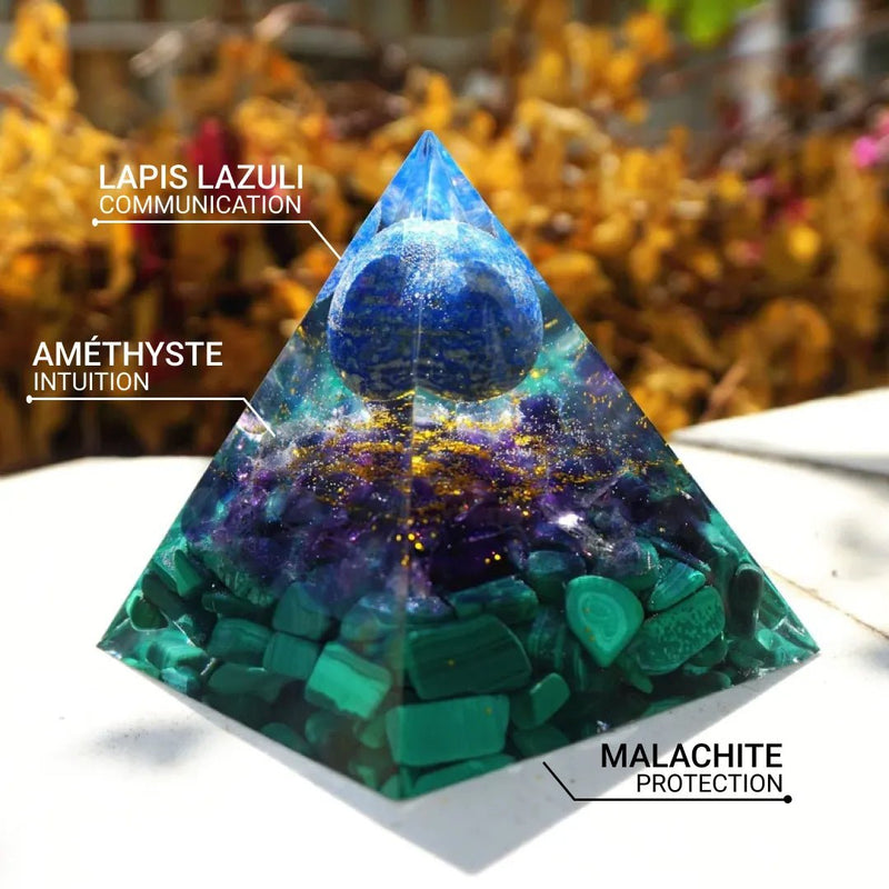 Orgonite "Kâli" en Lapis Lazuli, Améthyste & Malachite -  - L'Arbre des Chakras