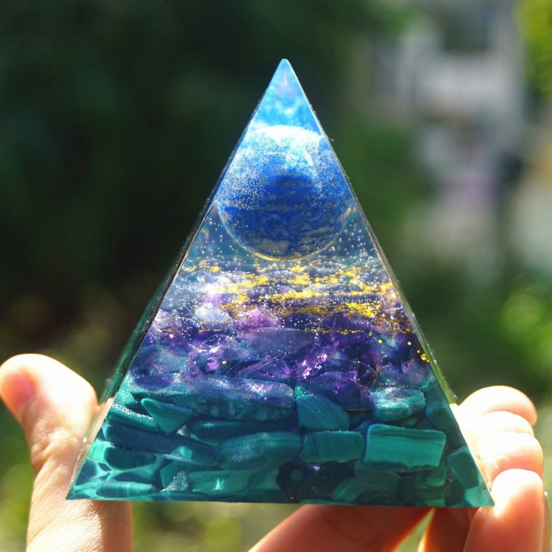 Orgonite "Kâli" en Lapis Lazuli, Améthyste & Malachite -  - L'Arbre des Chakras