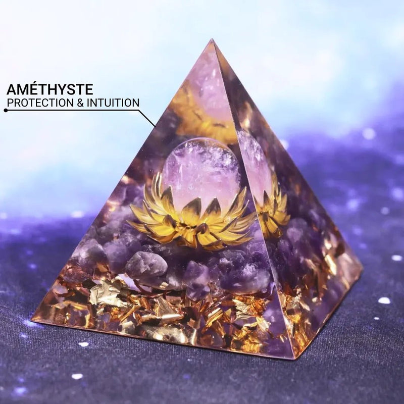 Orgonite "Lotus Divin" en Améthyste -  - L'Arbre des Chakras