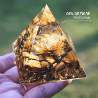 Orgonite "Lotus Divin" en Oeil de Tigre -  - L'Arbre des Chakras