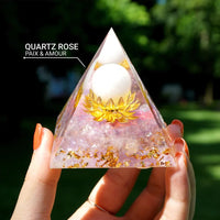 Orgonite "Ouverture du Coeur" en Quartz Rose -  - L'Arbre des Chakras