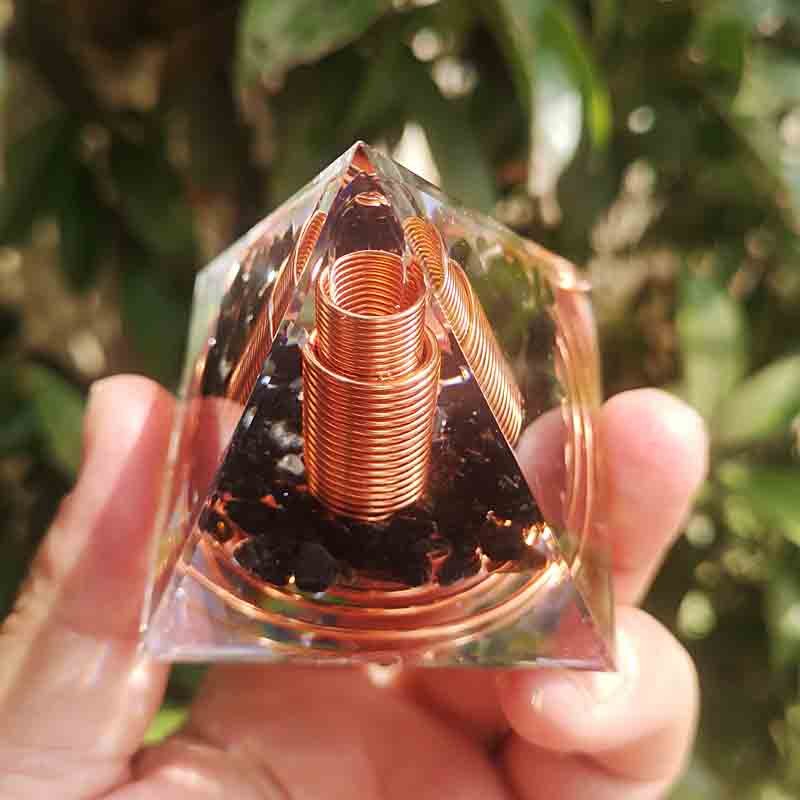 Orgonite "Protection Énergétique Amplifiée" en Obsidienne -  - L'Arbre des Chakras