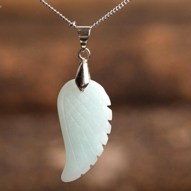 Pendentif &quot;Aile d&#39;Ange&quot; en Pierre Naturelle - Amazonite - L&#39;Arbre des Chakras