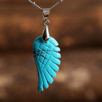 Pendentif "Aile d'Ange" en Pierre Naturelle - Turquoise - L'Arbre des Chakras