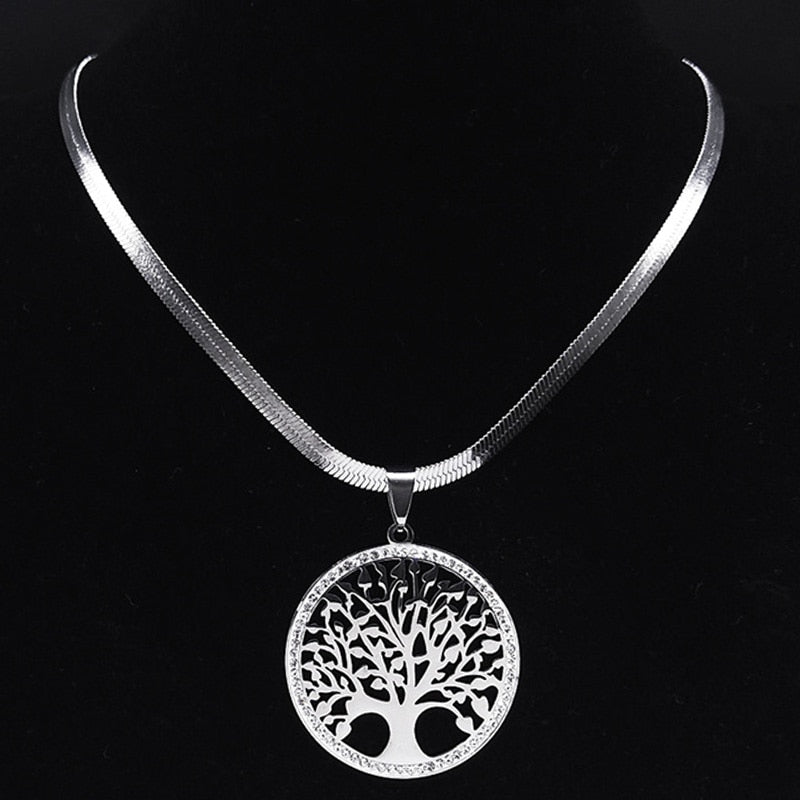 Pendentif Arbre de Vie Scintillant - Argent - L'Arbre des Chakras