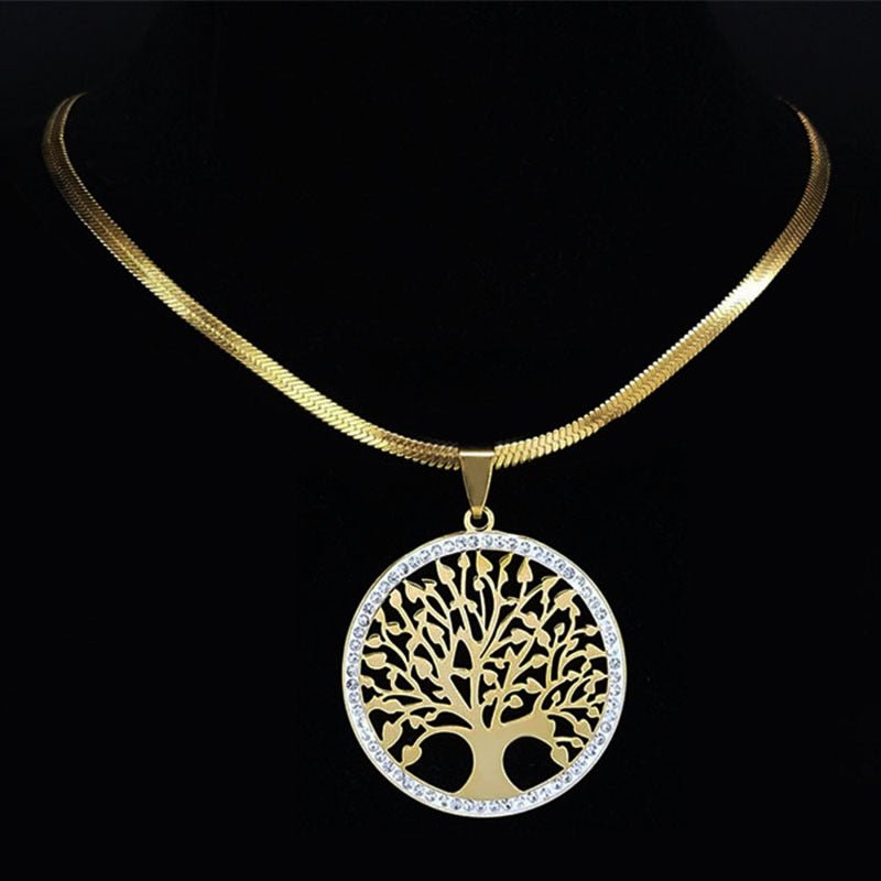 Pendentif Arbre de Vie Scintillant - Or - L'Arbre des Chakras