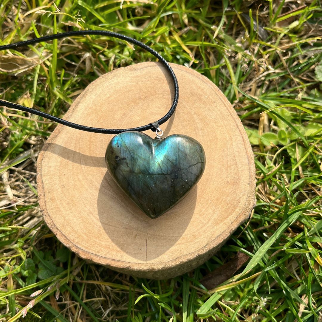 Pendentif Coeur en Labradorite -  - L'Arbre des Chakras