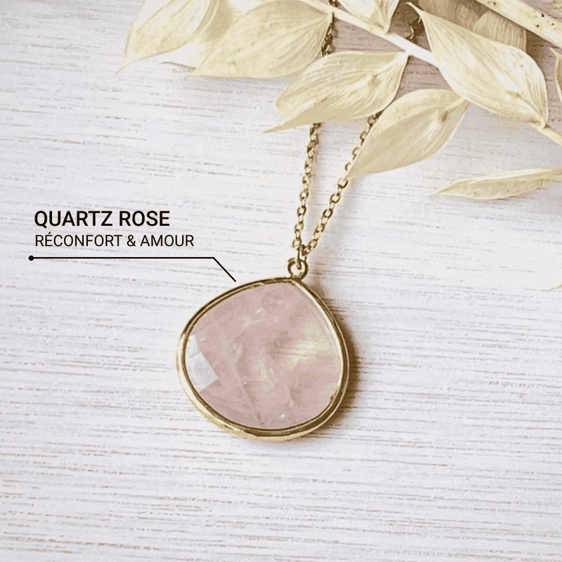 Pendentif &quot;Douceur Infini&quot; en Quartz Rose -  - L&#39;Arbre des Chakras