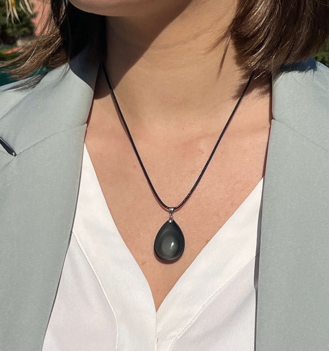 Pendentif en Obsidienne Oeil Céleste -  - L'Arbre des Chakras