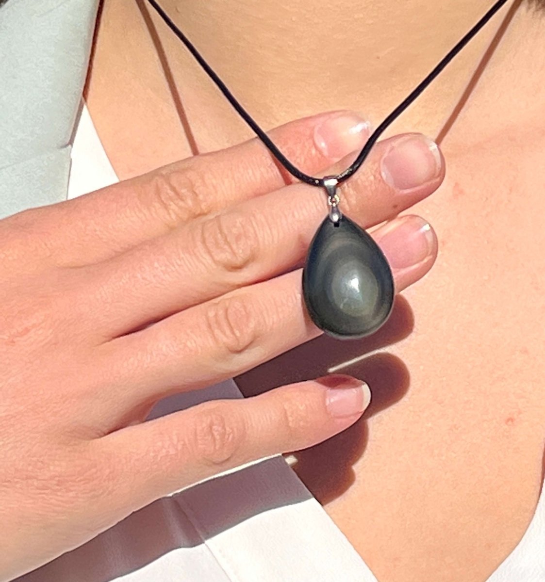 Pendentif en Obsidienne Oeil Céleste -  - L'Arbre des Chakras