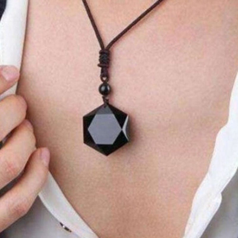 Pendentif "Étoile" en Obsidienne Noire -  - L'Arbre des Chakras