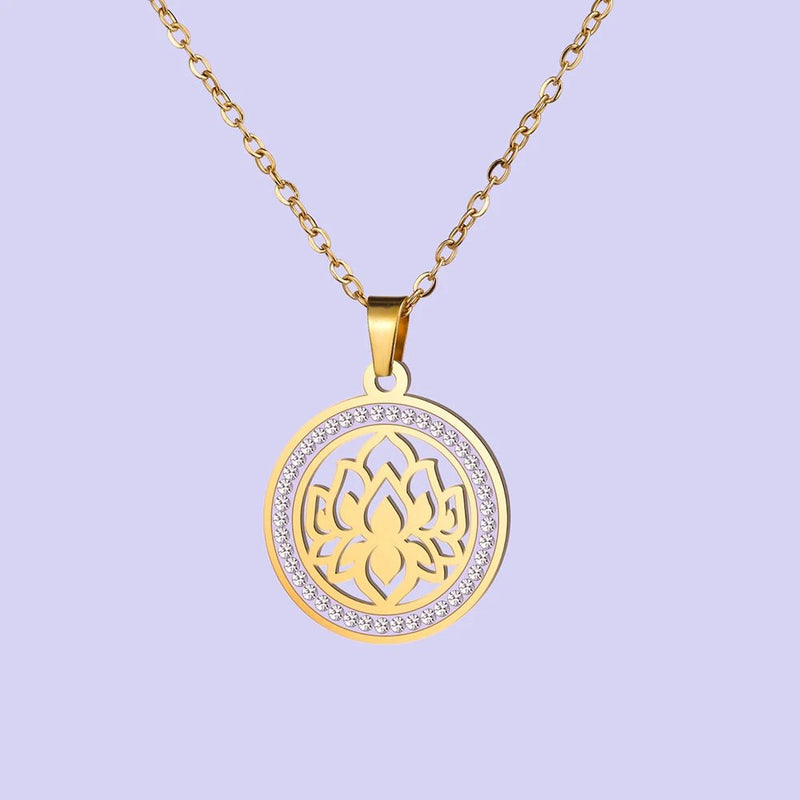 Pendentif &quot;Fleur de Lotus Étincelant&quot; -  - L&#39;Arbre des Chakras