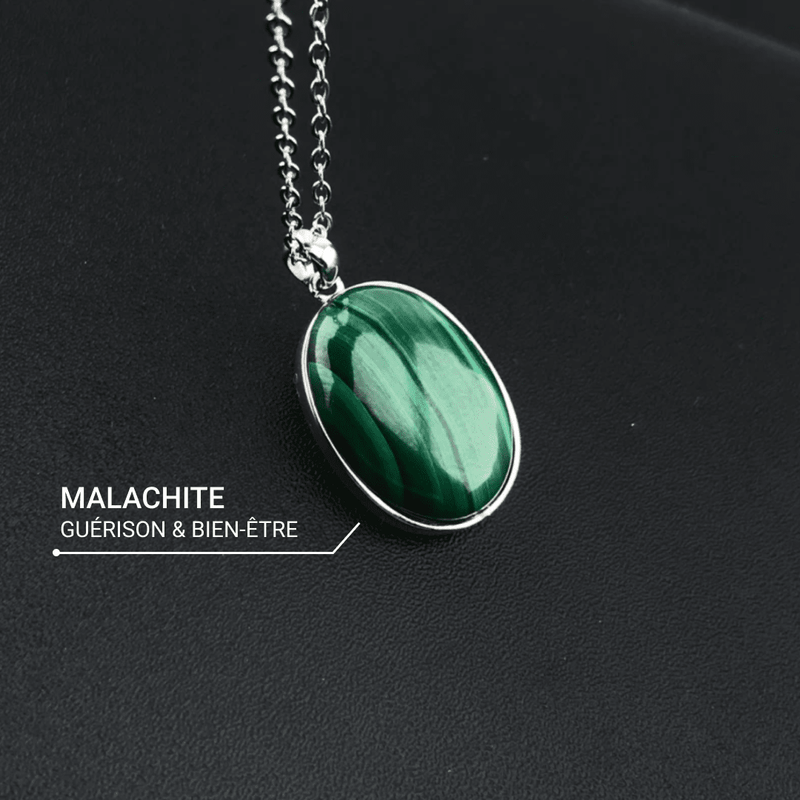 Pendentif &quot;Guérison&quot; en Malachite -  - L&#39;Arbre des Chakras