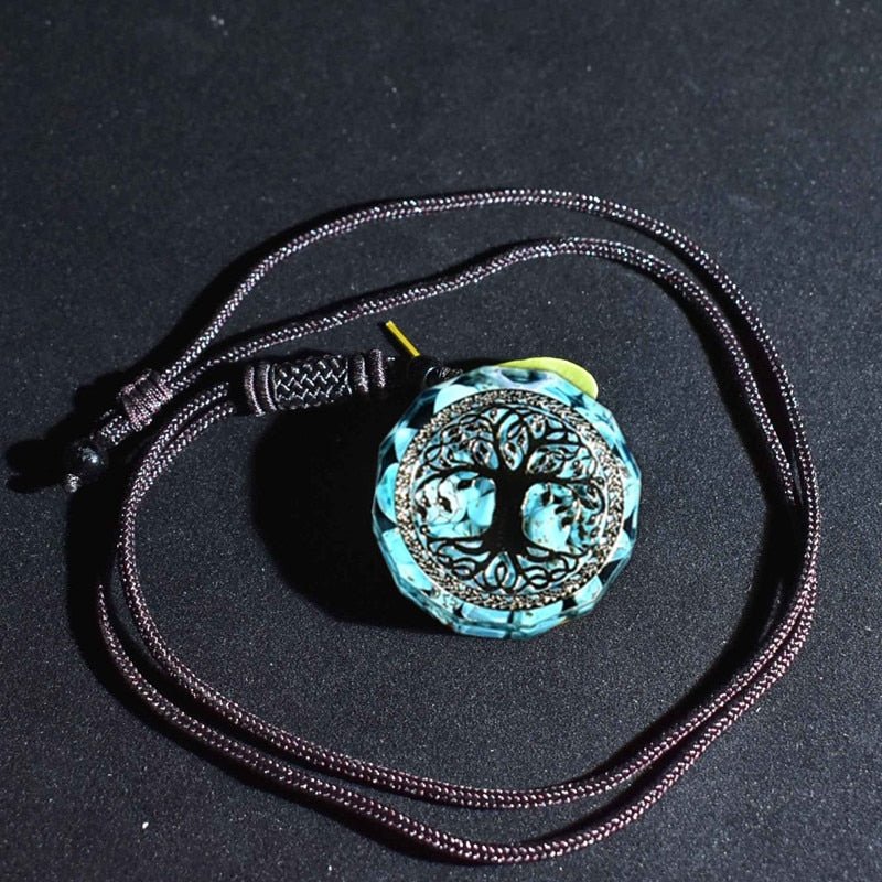 Pendentif Orgonite &quot;Anahata&quot; en Turquoise -  - L&#39;Arbre des Chakras