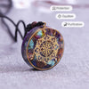 Pendentif Orgonite "Sri Yantra" en Turquoise & Oeil de Tigre - - L'Arbre des Chakras