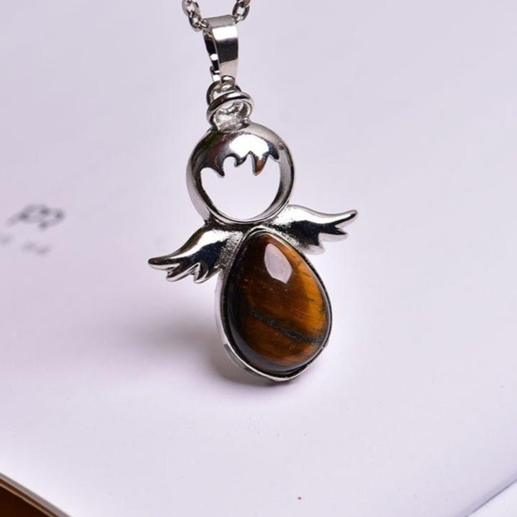 Pendentif Petit Ange et sa Pierre Naturelle -  - L&#39;Arbre des Chakras