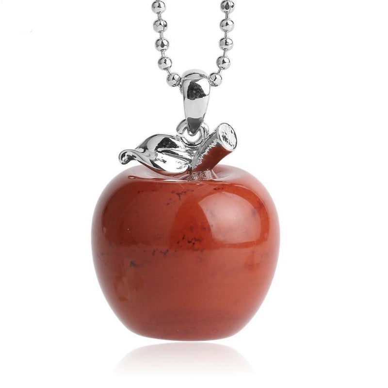 Pendentif "Pomme" en Pierre Naturelle - Jaspe rouge - L'Arbre des Chakras