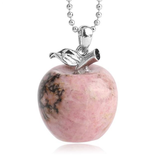 Pendentif "Pomme" en Pierre Naturelle - Rhodonite - L'Arbre des Chakras