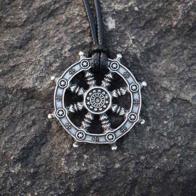 Pendentif &quot;Roue du Dharma&quot; - Argent Antique - L&#39;Arbre des Chakras