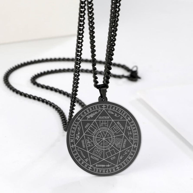 Pendentif Sceau des 7 Archanges - Noir - L'Arbre des Chakras