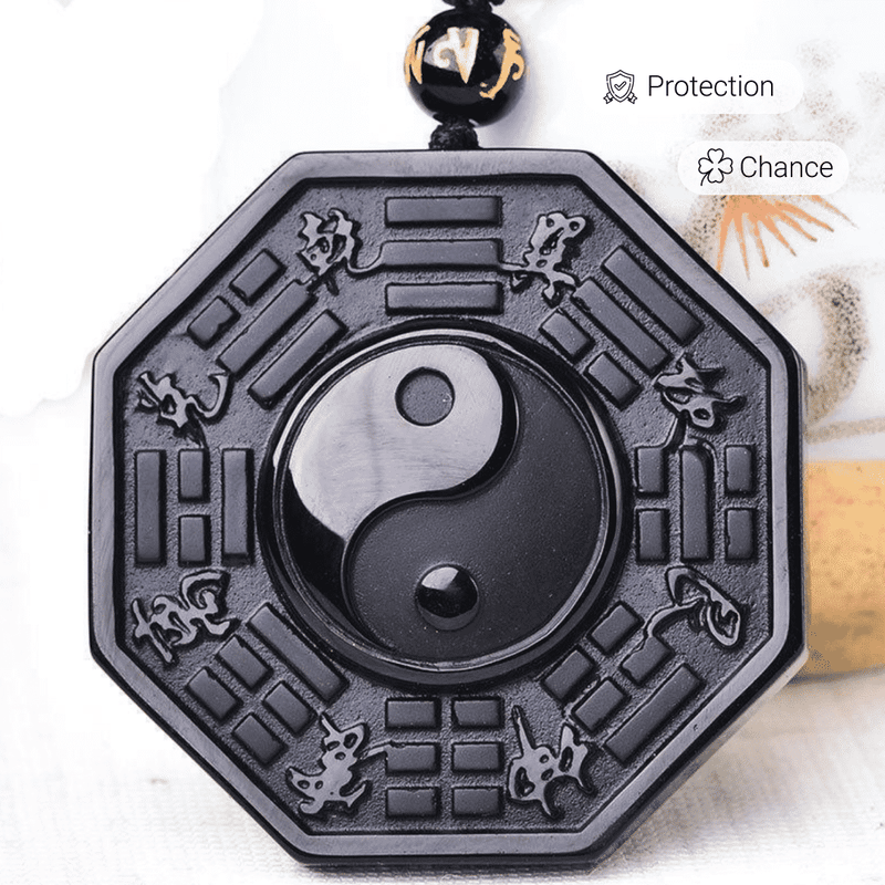 Pendentif "Yin Yang Tai Chi" en Obsidienne Noire -  - L'Arbre des Chakras