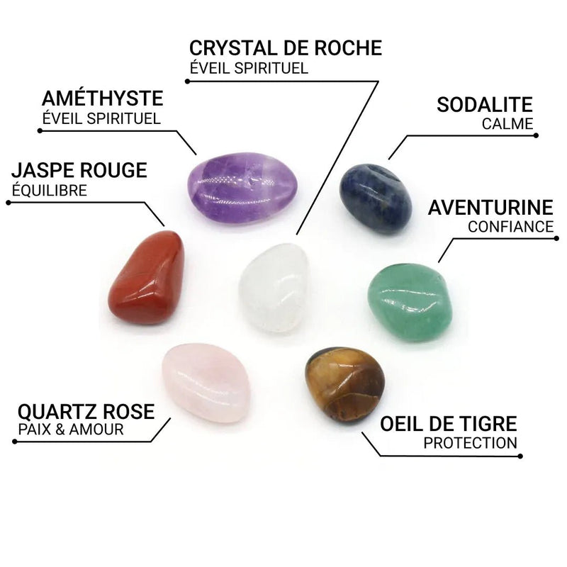 Reiki Chakras - 7 Pierres Polies -  - L'Arbre des Chakras